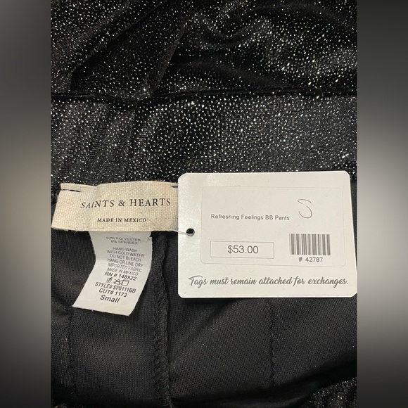 NEW SAINTS & HEARTS sparkle sequin trouser - volume in black Small NWT - Picture 9 of 12